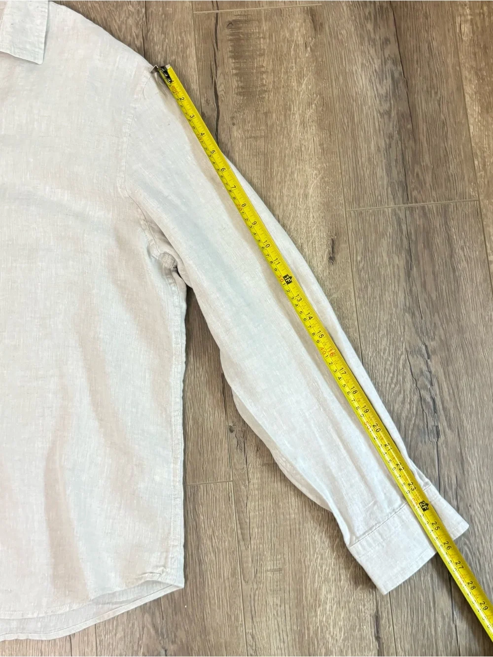 Banana Republic Men’s XL Linen Shirt Beige Long Sleeve Button Front Untucked Fit